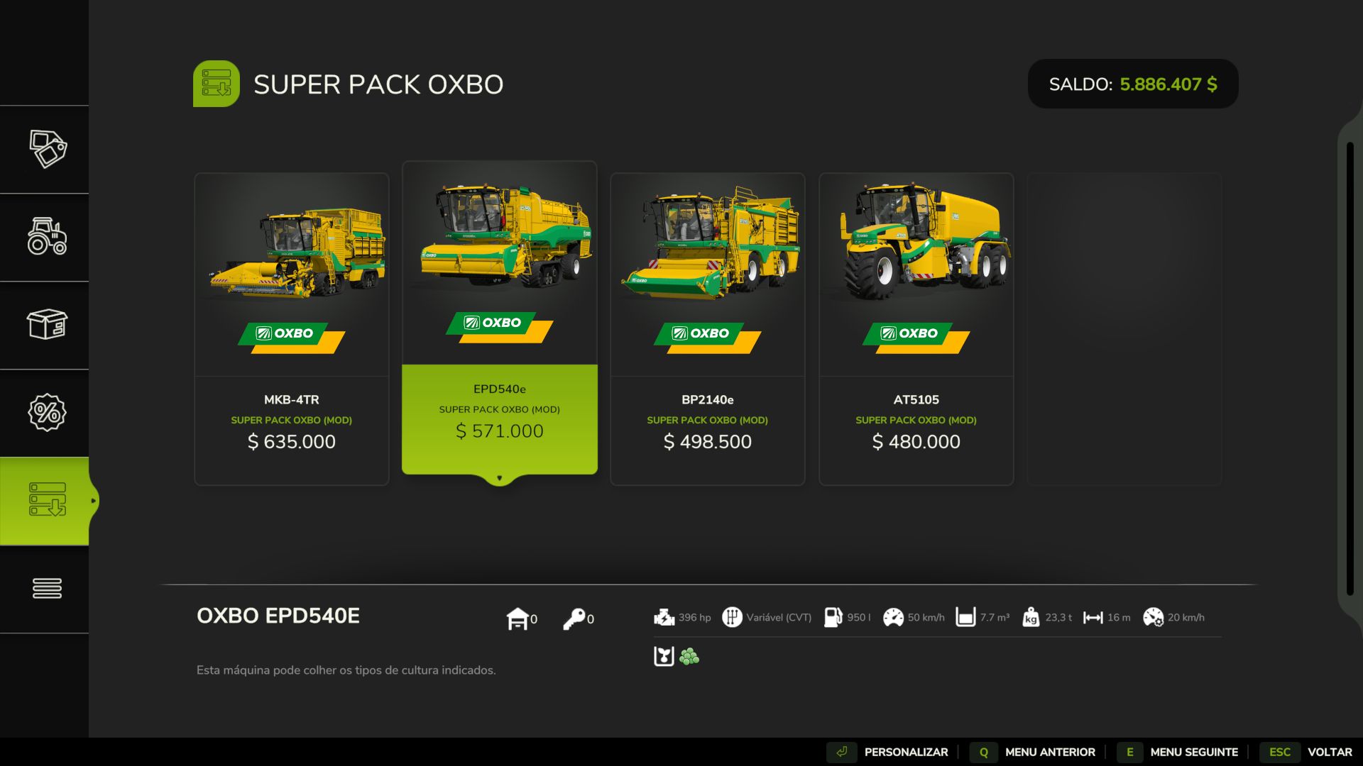 Oxbo Pack Edit