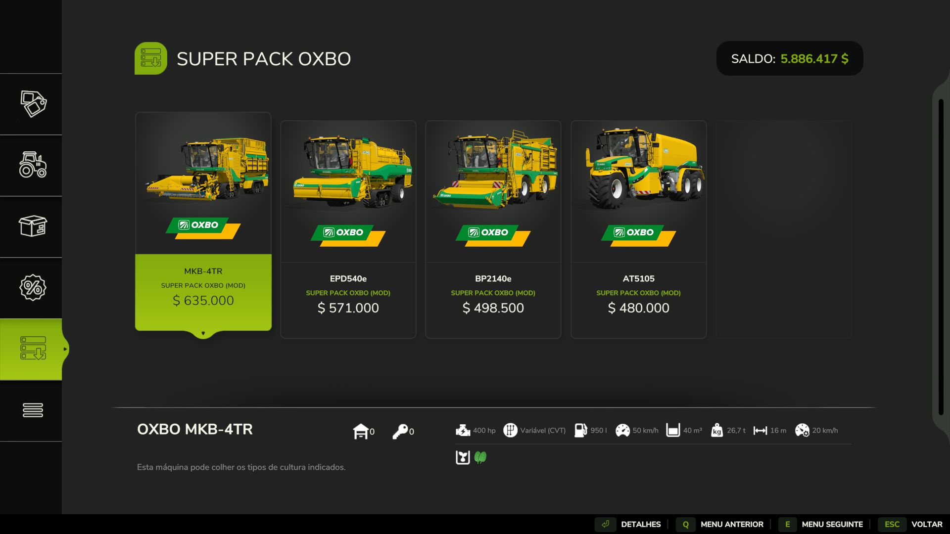 Oxbo Pack Edit