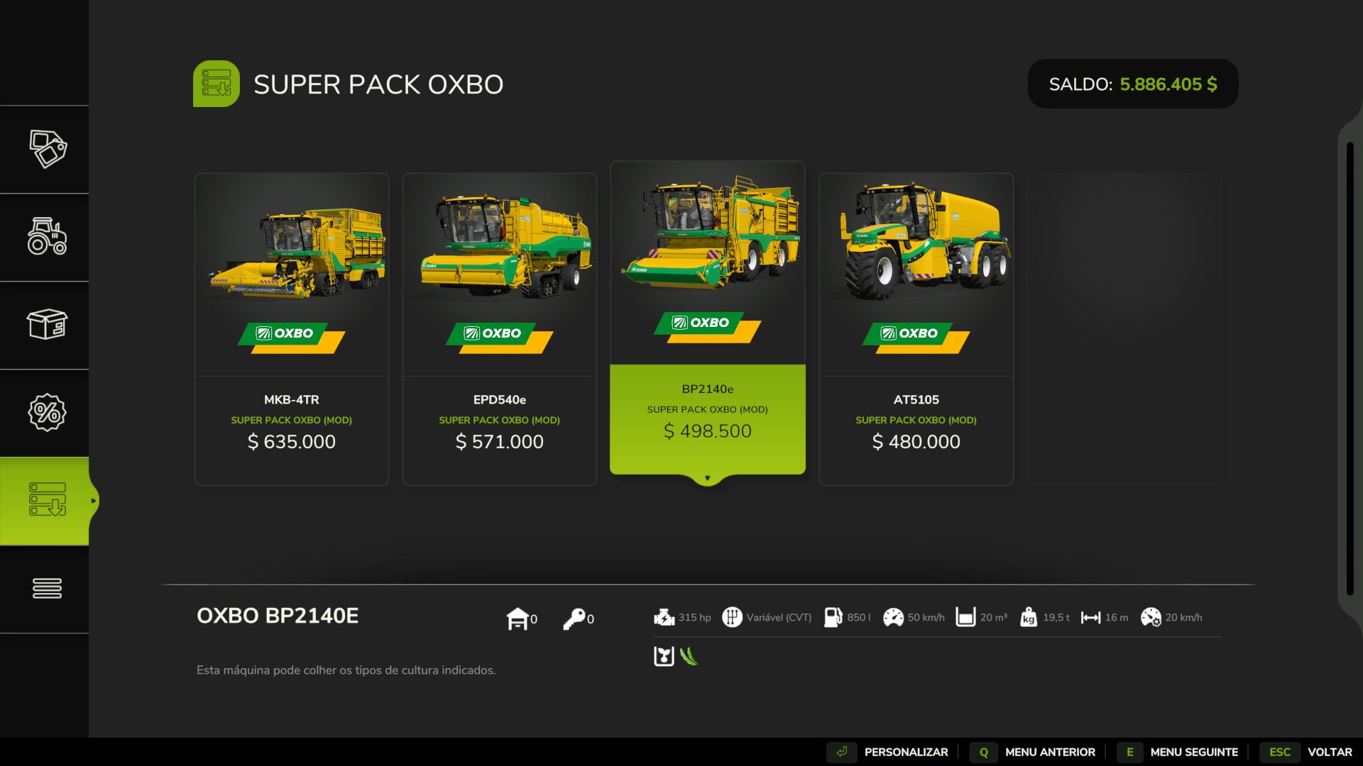Oxbo Pack Edit