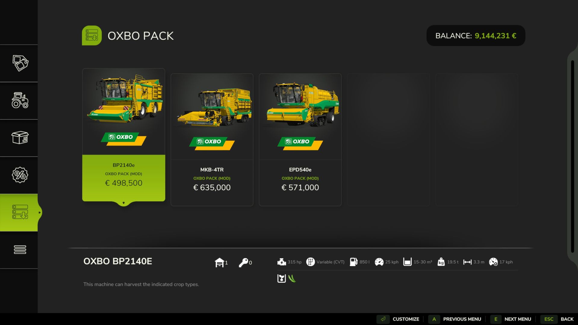 Oxbo Pack