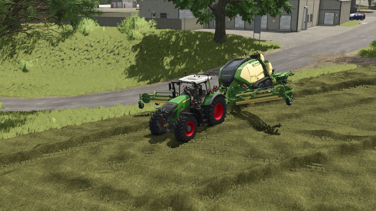Pack Of Balers With Windrower