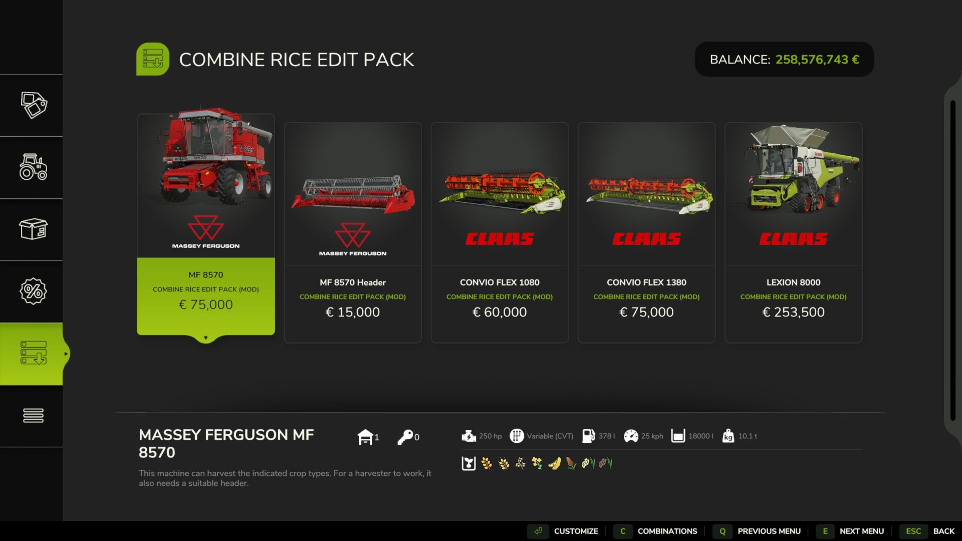 Pack de moissonneuses à récolter le riz