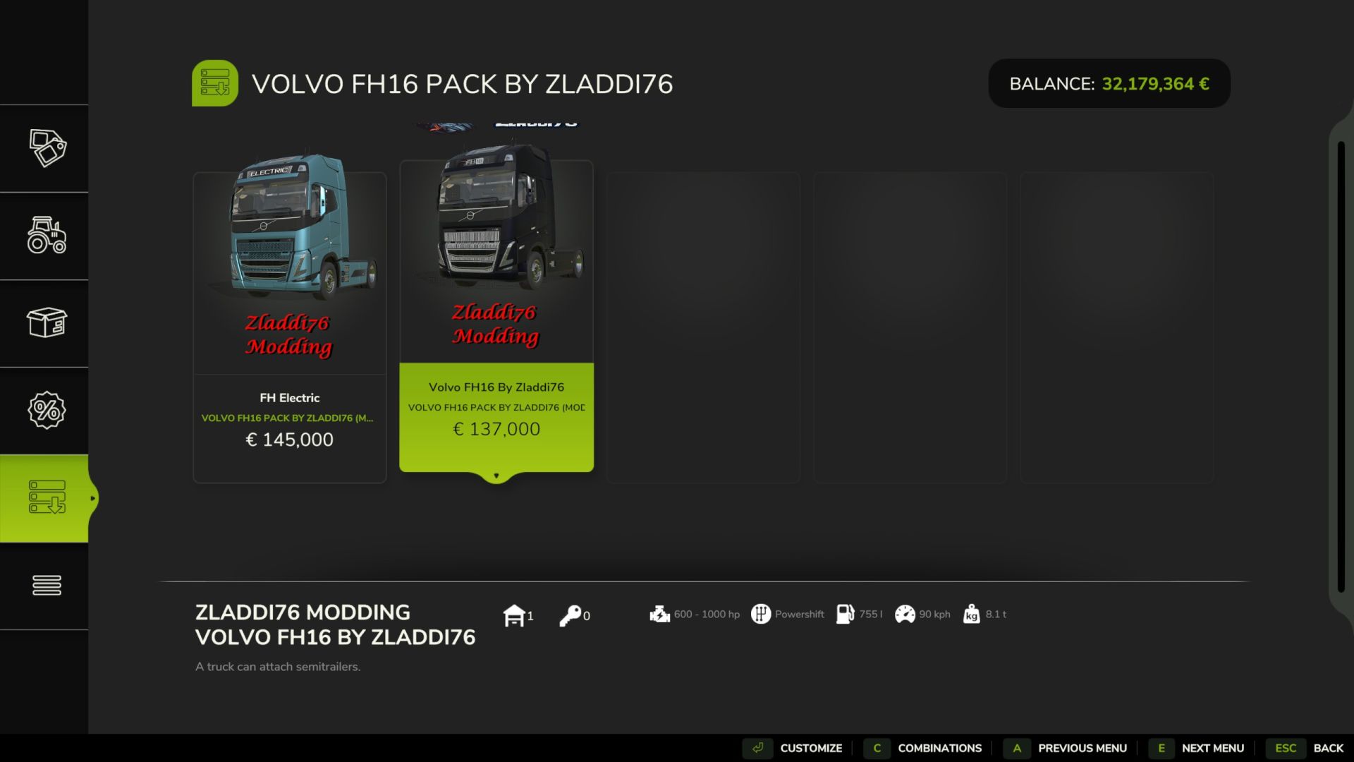 Pacchetto Volvo FH16 (1000 canali)