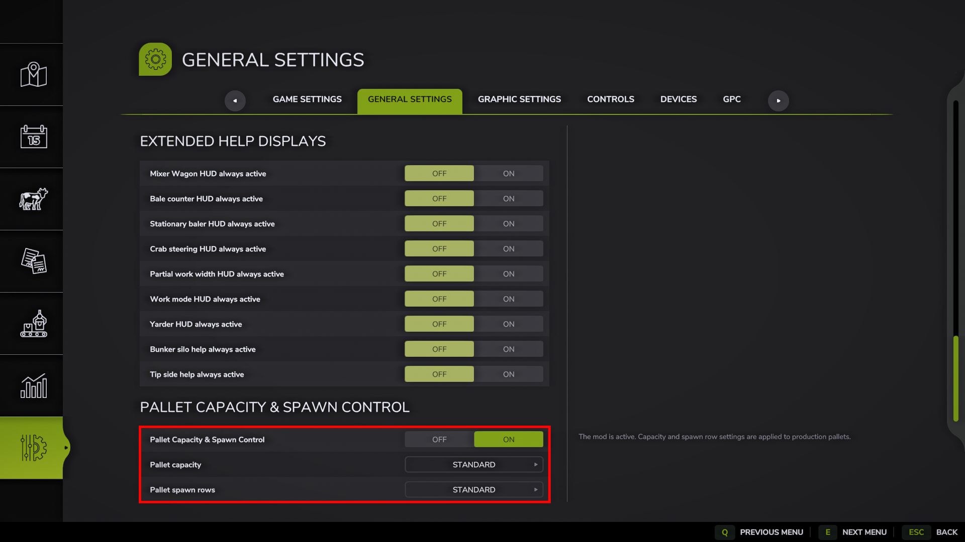 Palletcapaciteit en spawn-controle