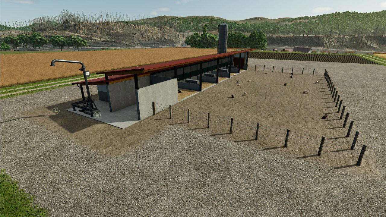 Pig Barn With Manure Heap