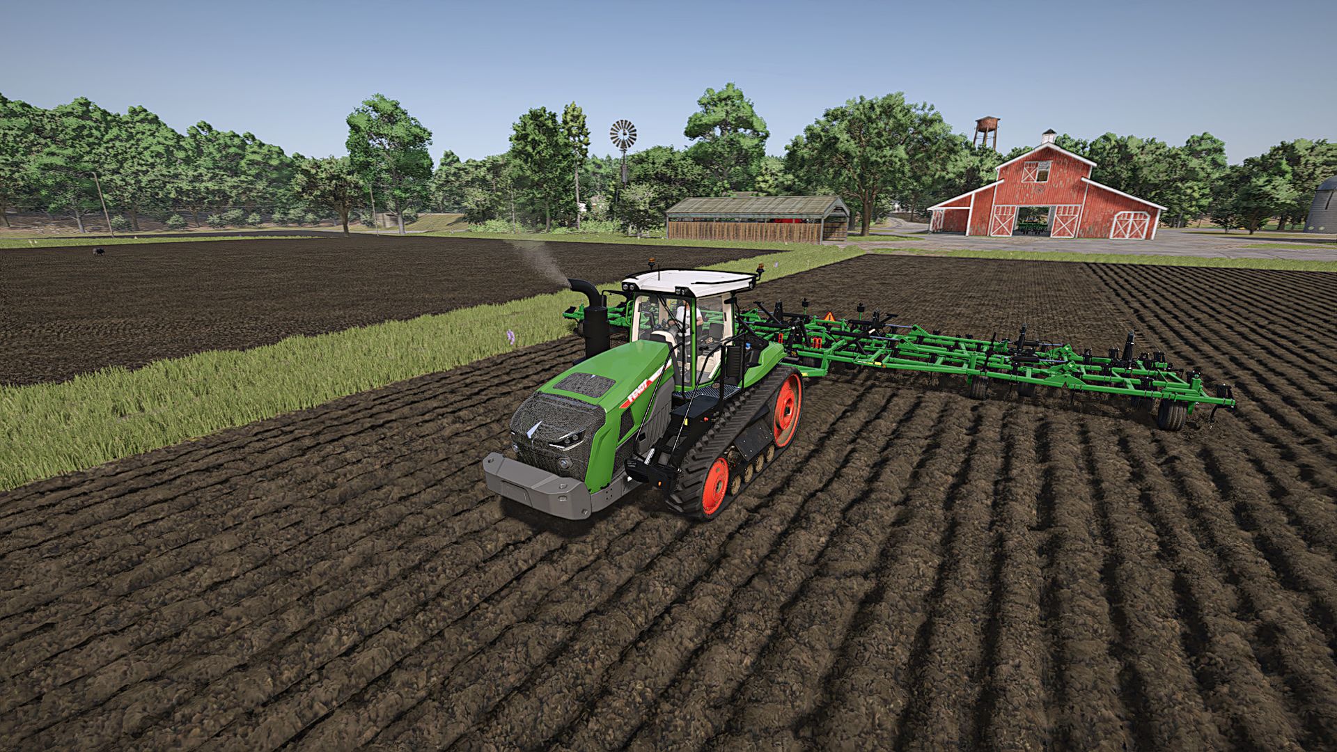 Plowing with a cultivator