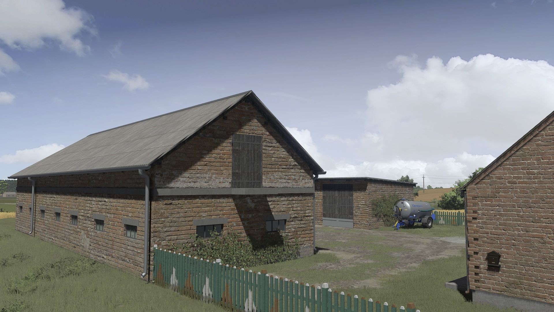 Polish buildings with cows