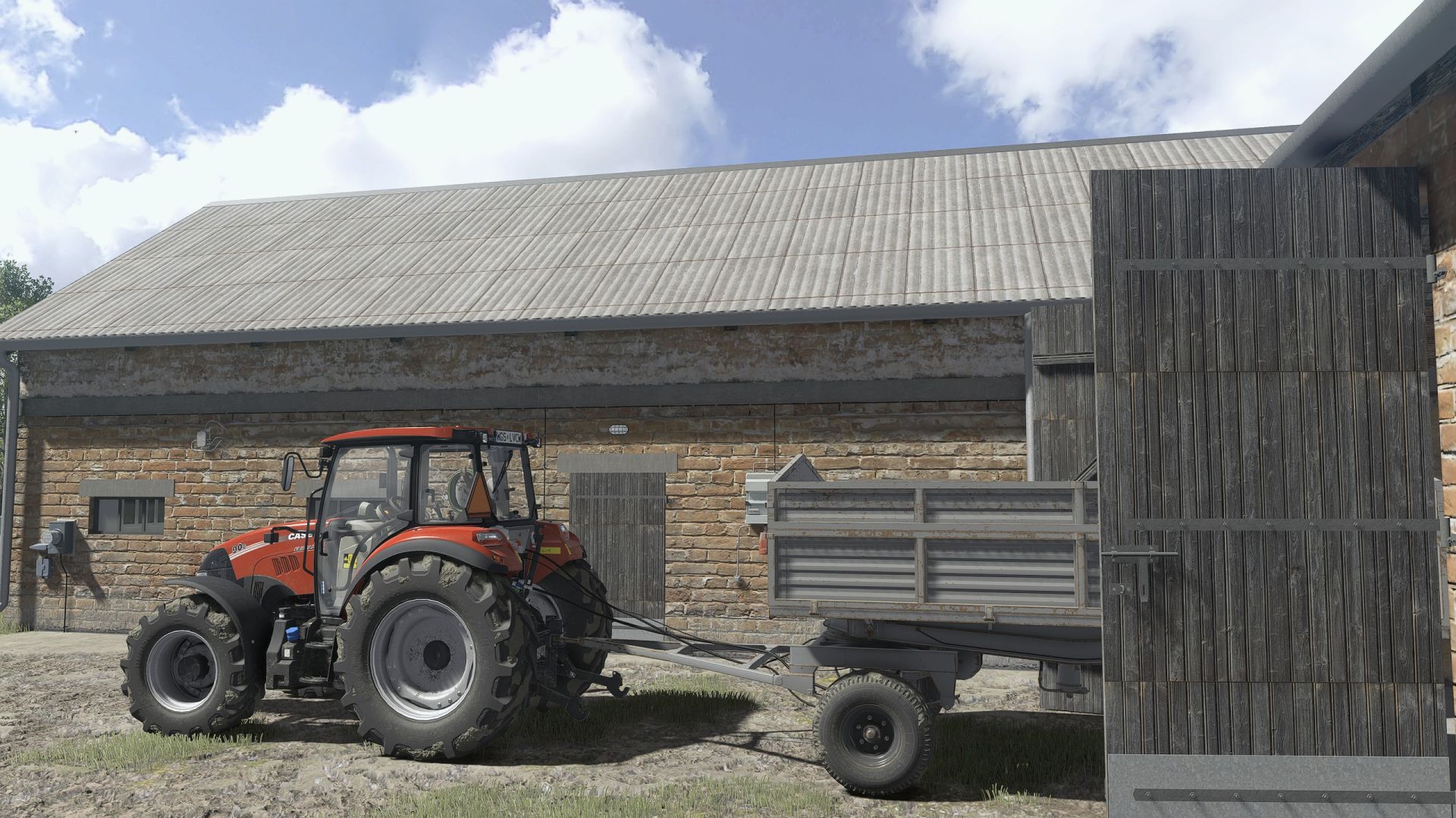 Polish buildings with cows