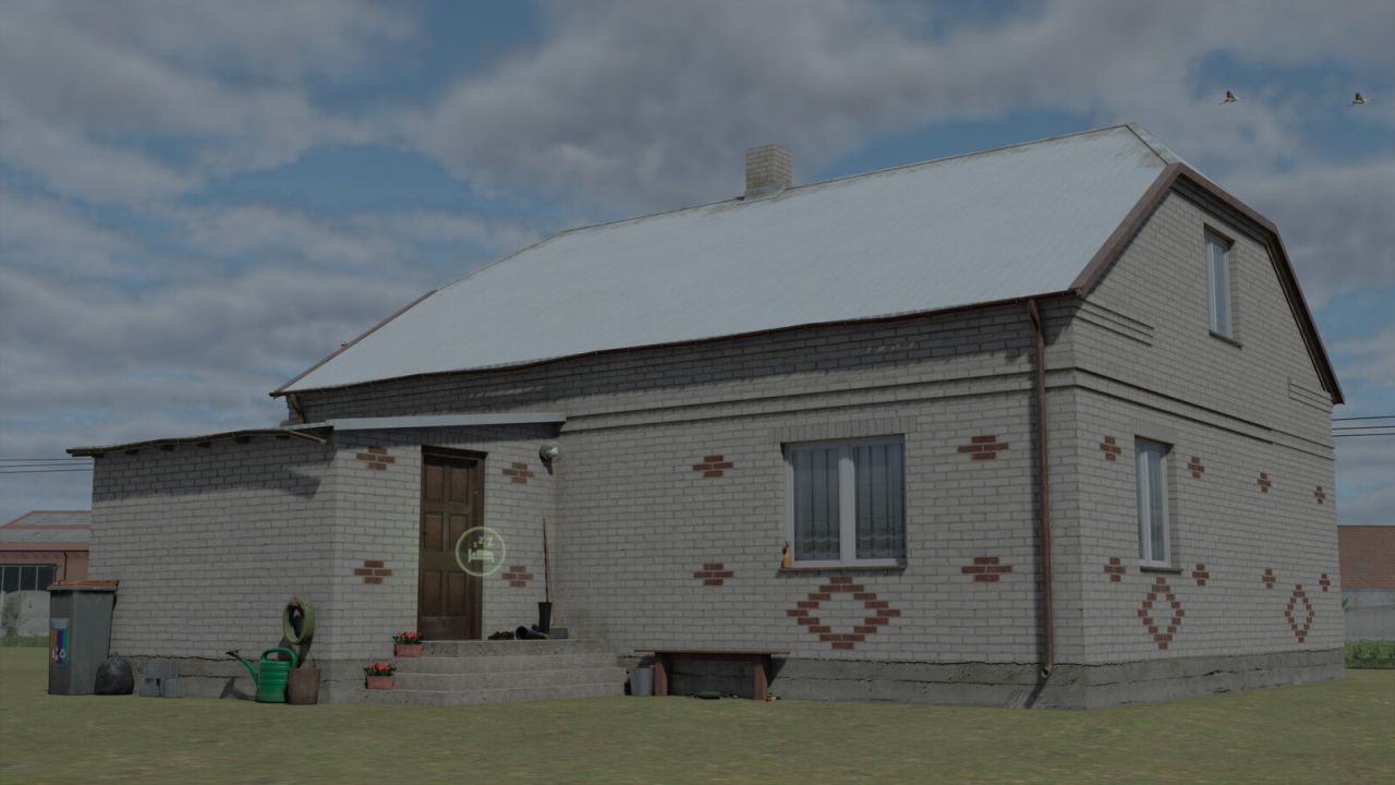 Casa polonesa de tijolos brancos