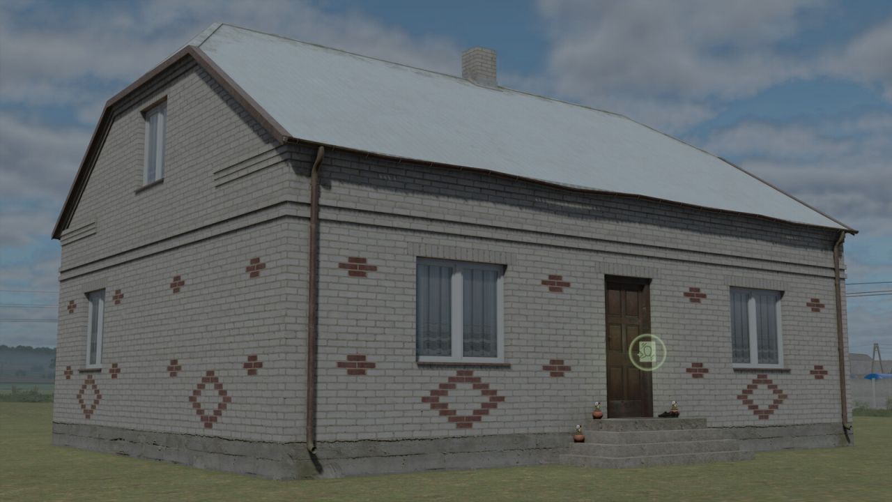 Casa polonesa de tijolos brancos