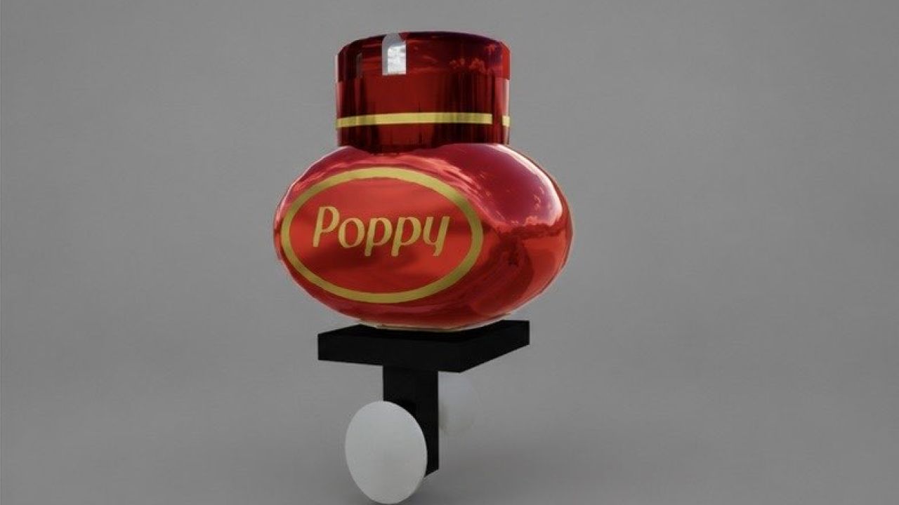 Bouteille « Poppy » avec support (Prefab)