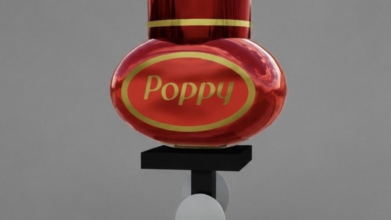 Bouteille « Poppy » avec support (Prefab)