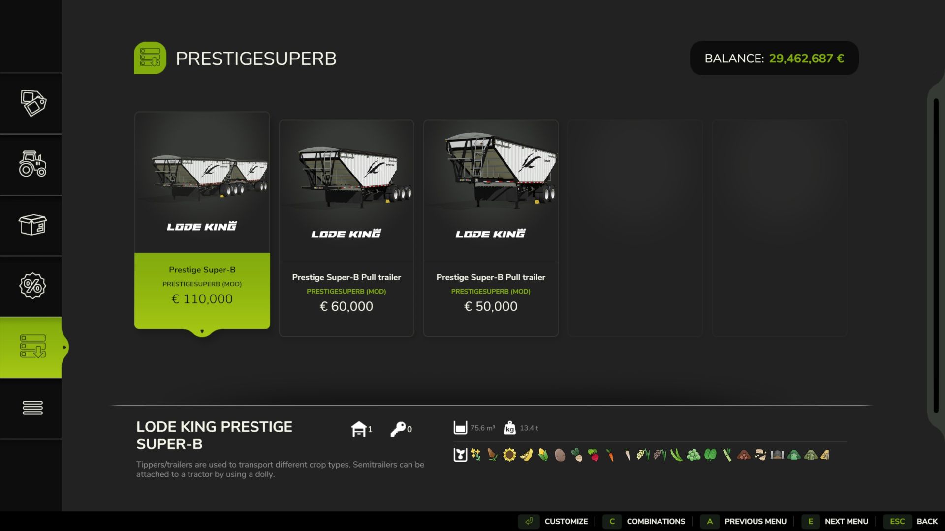 Prestige Super B Trailer Bulk