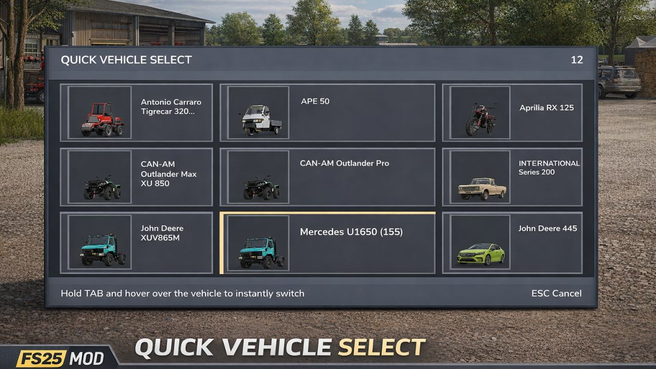 Quick Vehicle Select