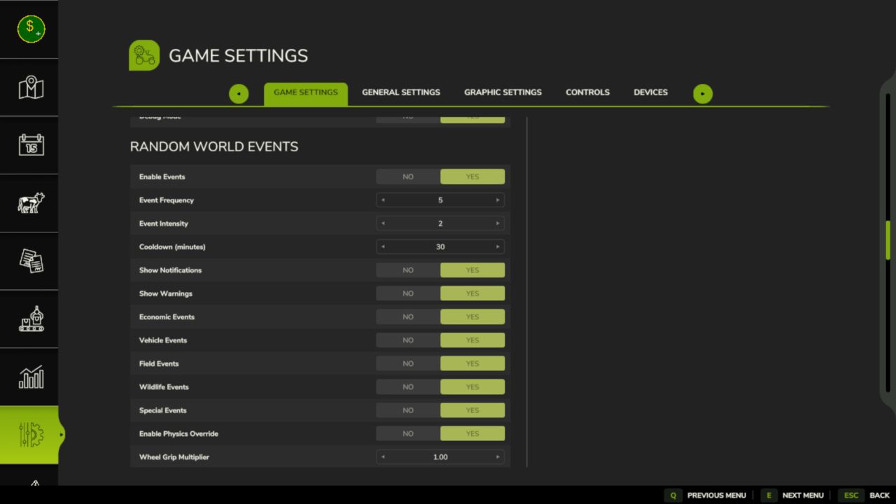Eventos Mundiais Aleatórios