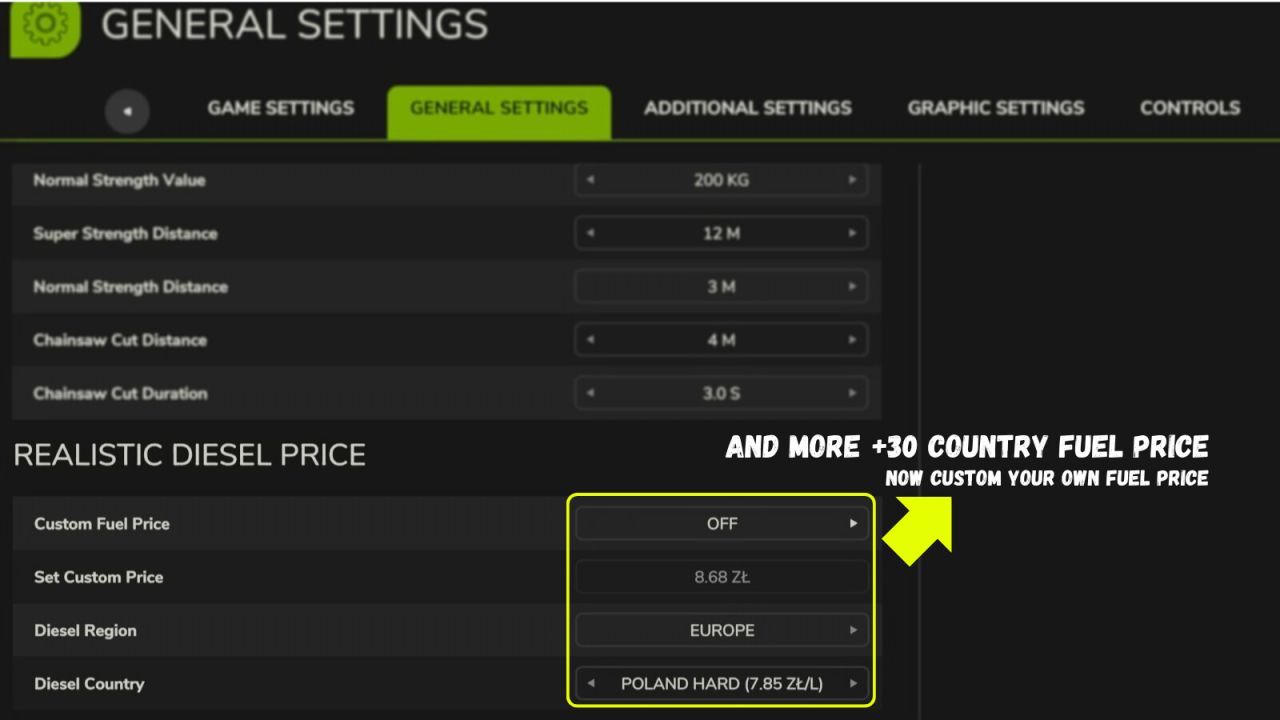 Realistic Diesel Price FS25
