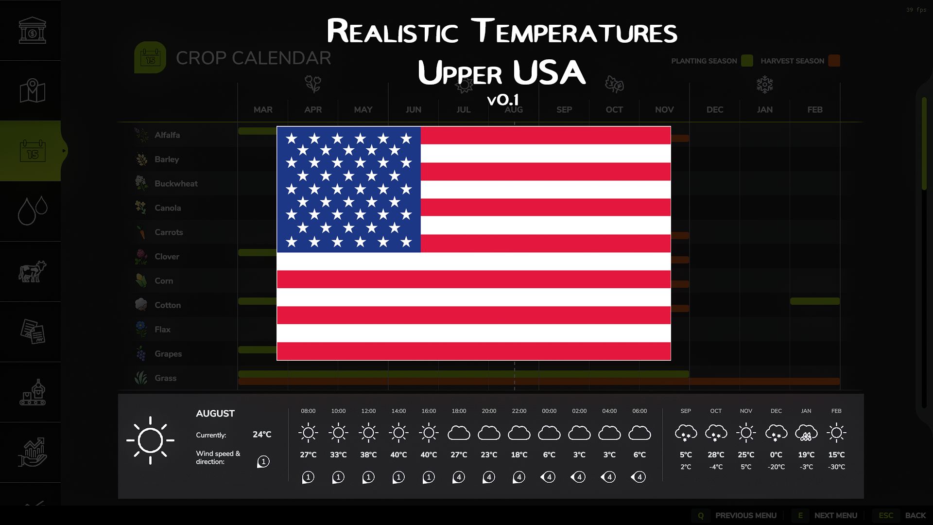 Realistyczne temperatury - Upper USA