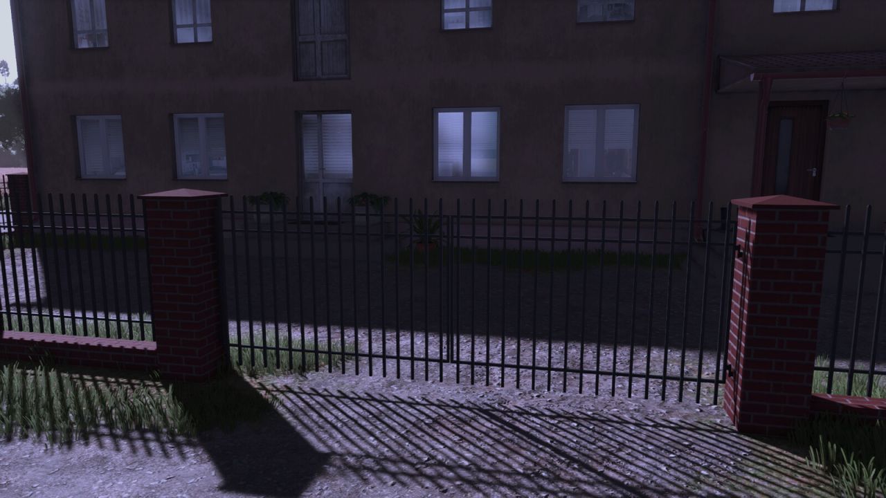 Red Brick And Metal Fence
