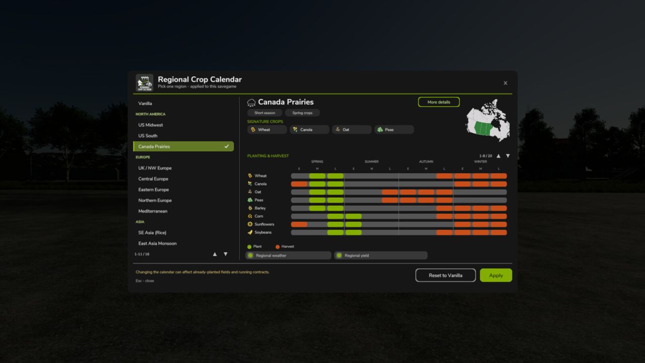 Calendrier Agricole Régional