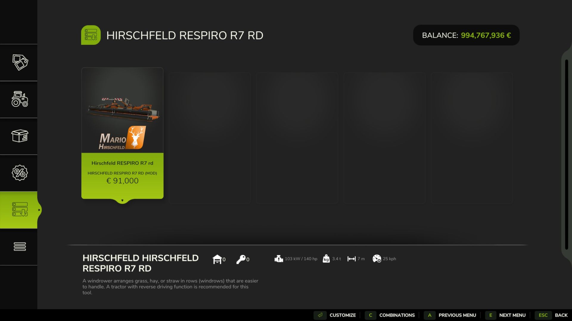 Reiter Resipro R7 RD reverse rake