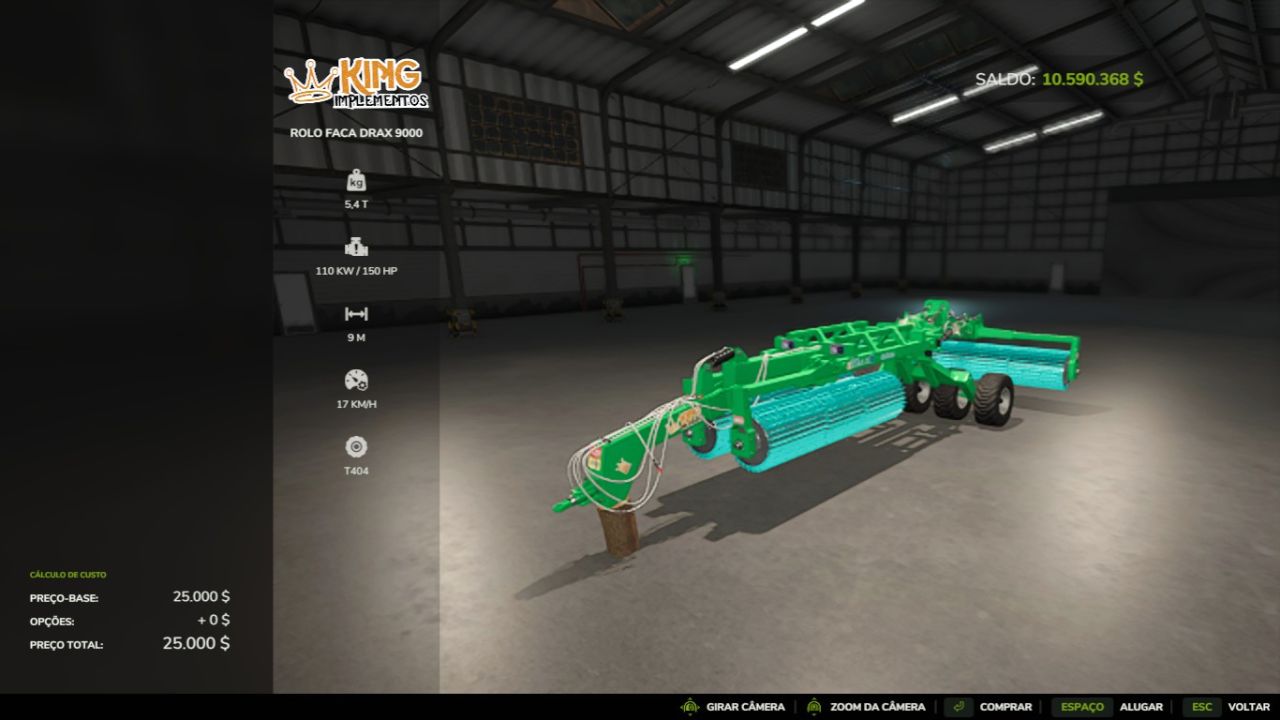 Rolo Faca Drax 9000 King Implementos
