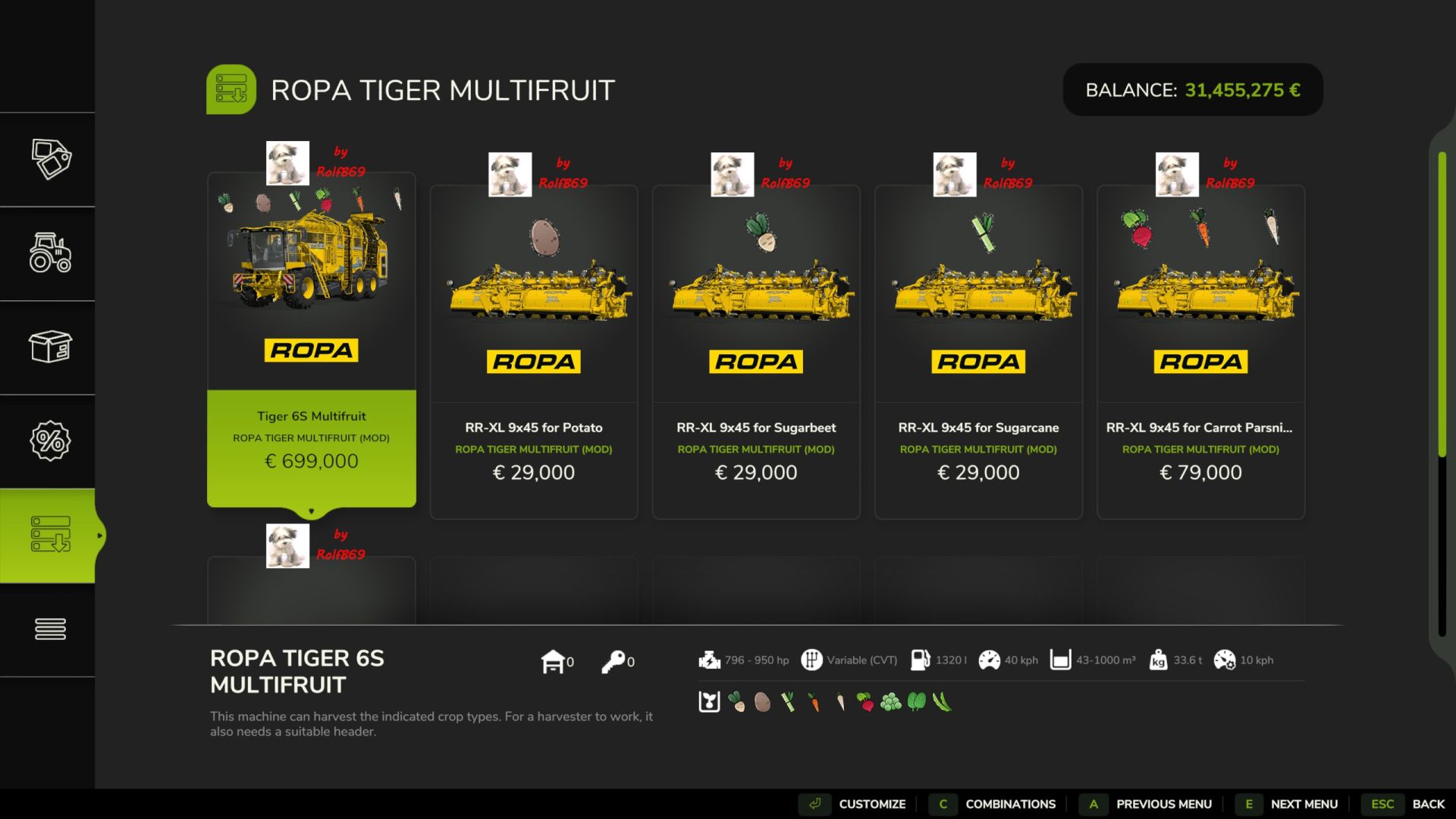 Ropa 6S (900 PS/1.000.000 l) Multifrutta