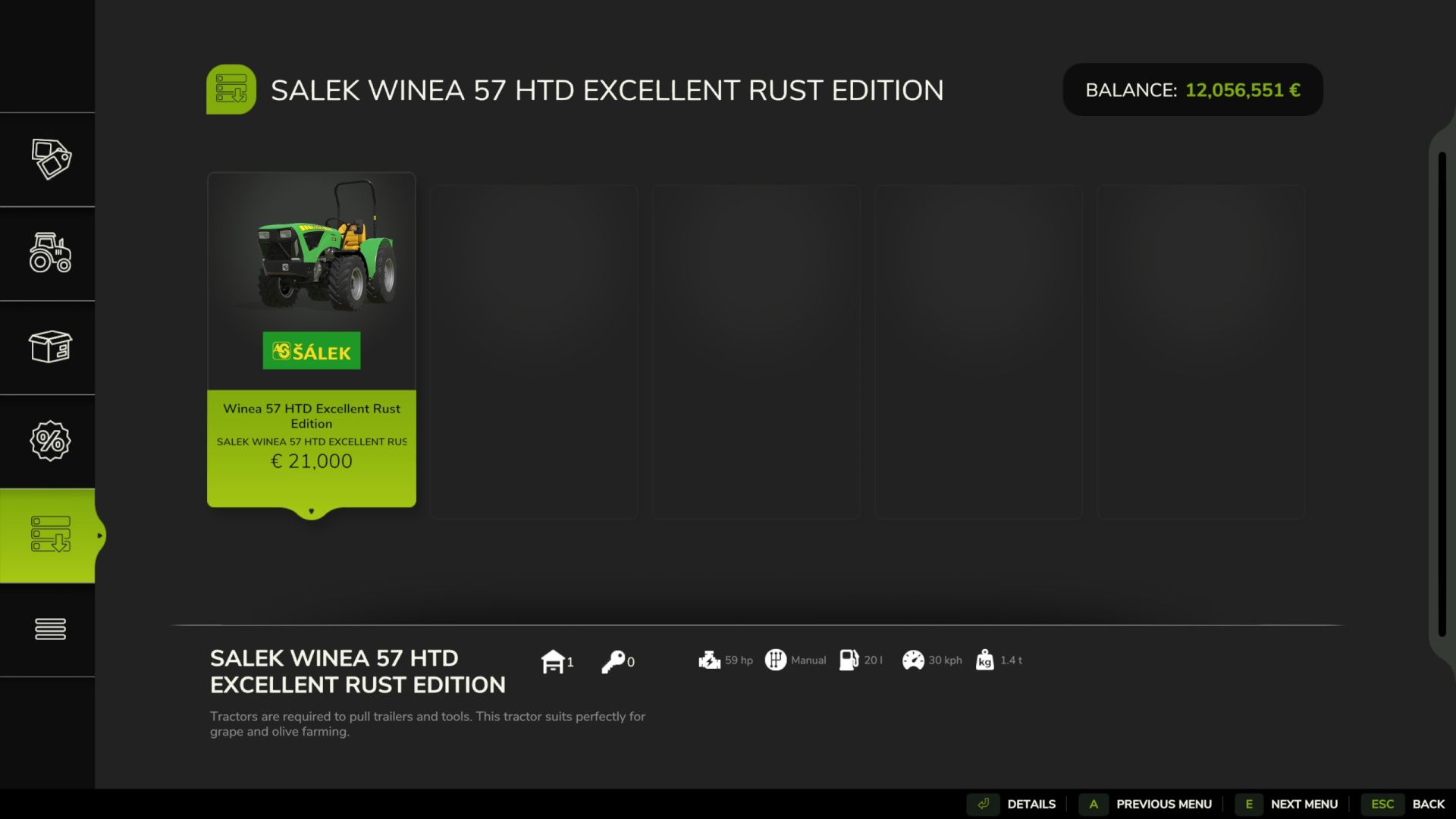 Salek Winea 57 HTD Excellent Rust Edition