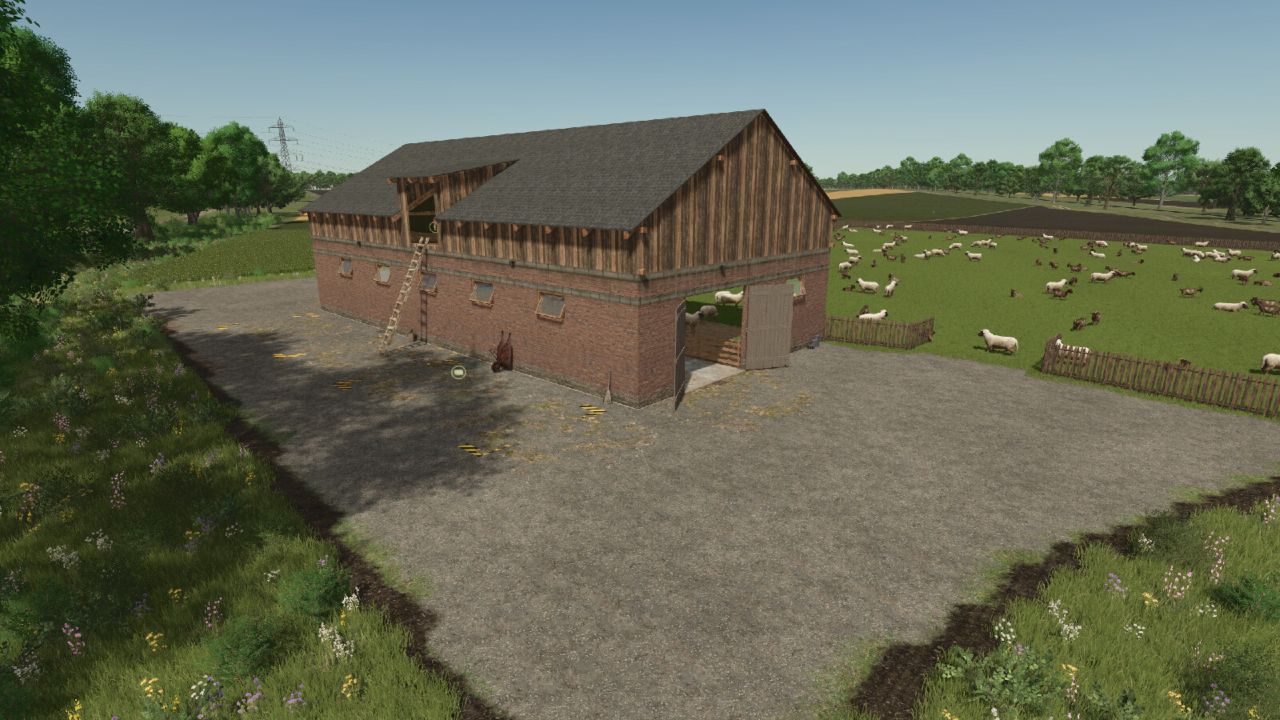 Schapen- en geitenstal met balenopslag
