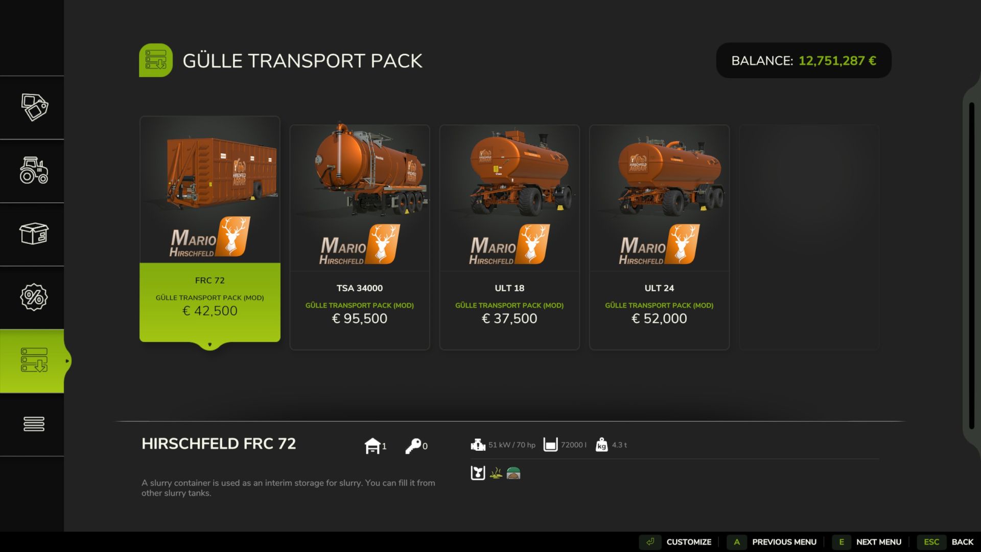 Slurry transport pack