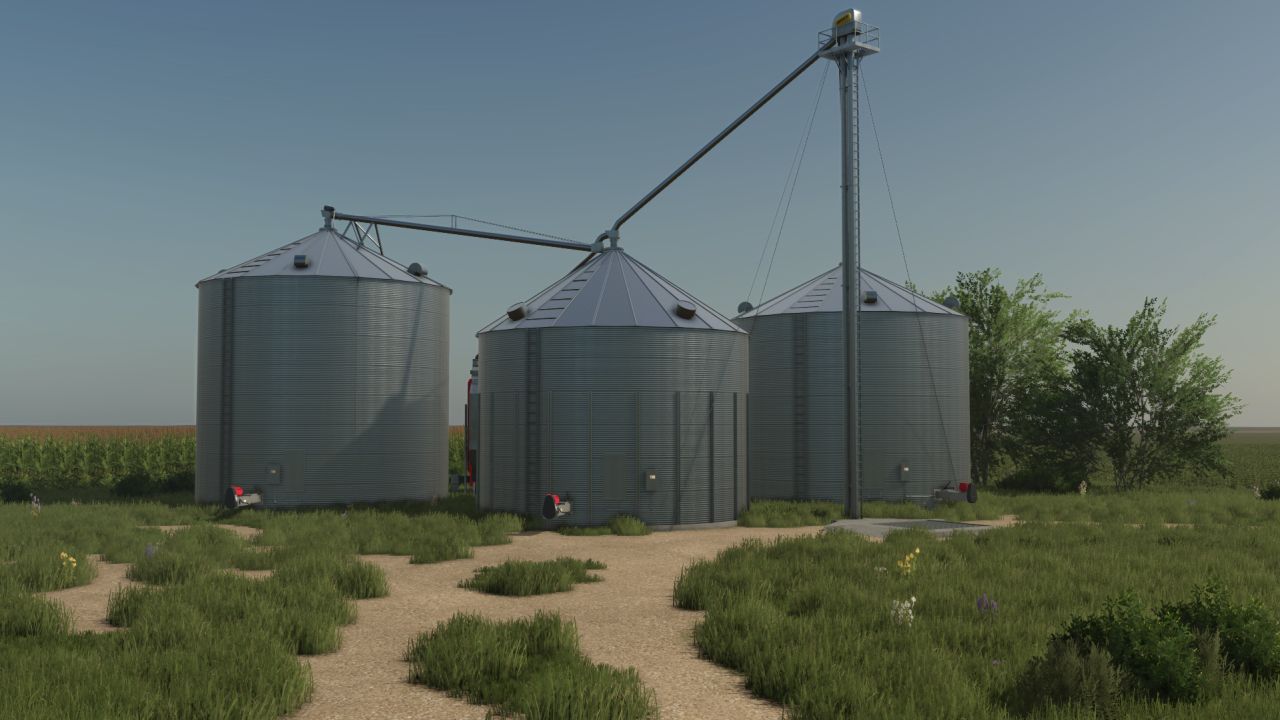 Depósito de lixo pequeno com 3 lixeiras e secadora