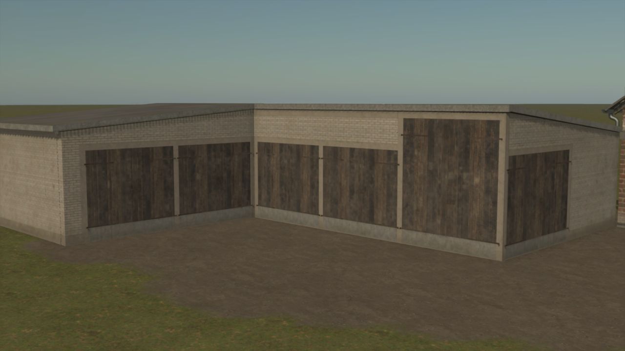 Mały murowany garaż