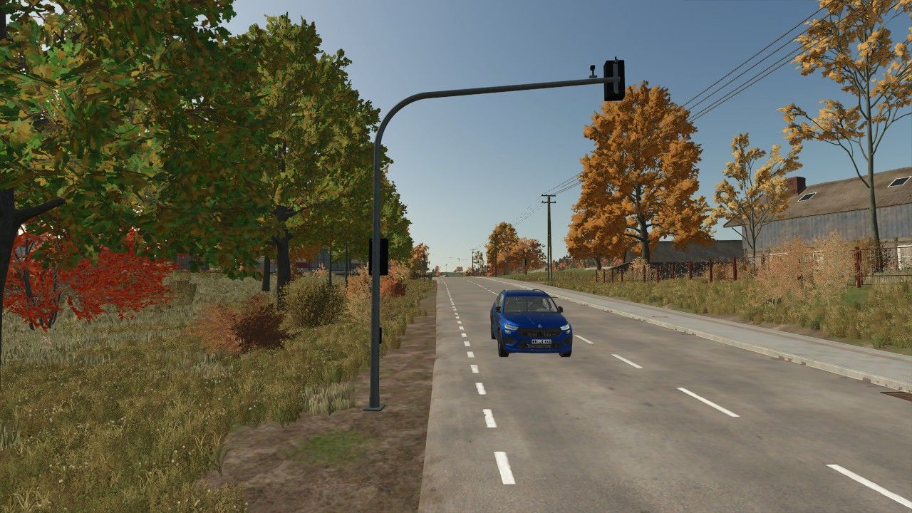 Small orange-red traffic light