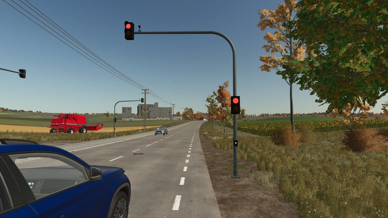 Small orange-red traffic light