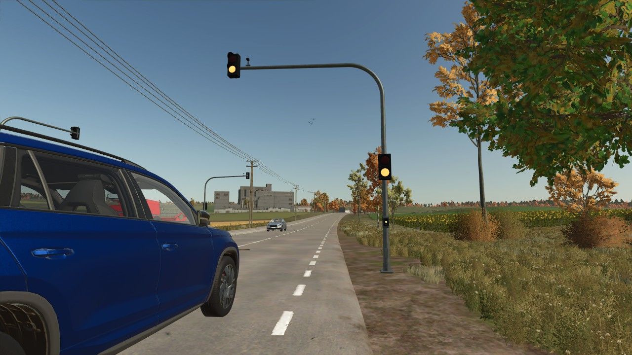 Small orange-red traffic light
