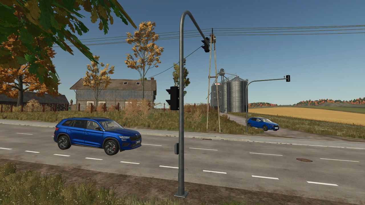 Small orange-red traffic light FS25 thumbnail 3