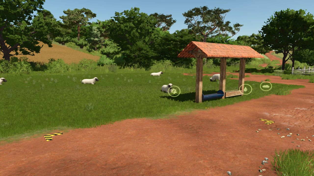 Pequeno pasto para vacas, cavalos e ovelhas