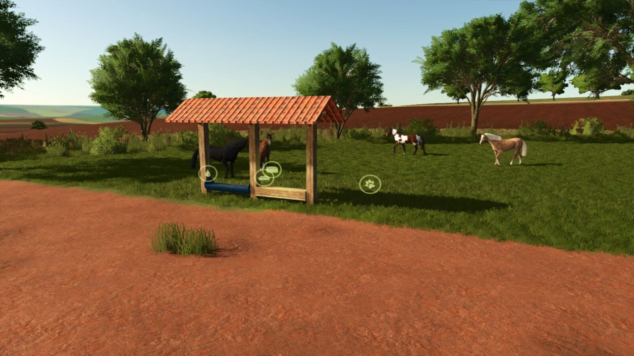 Pequeno pasto para vacas, cavalos e ovelhas