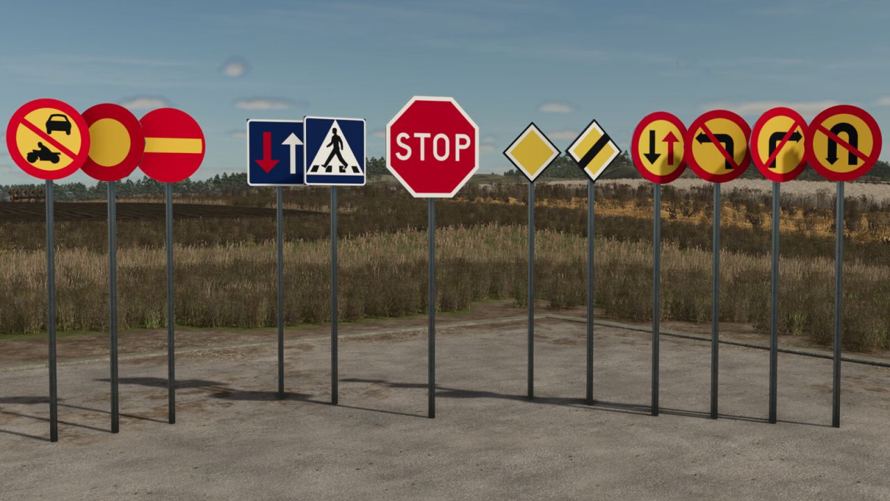 Platzierbares Schwedisches Verkehrszeichenpaket