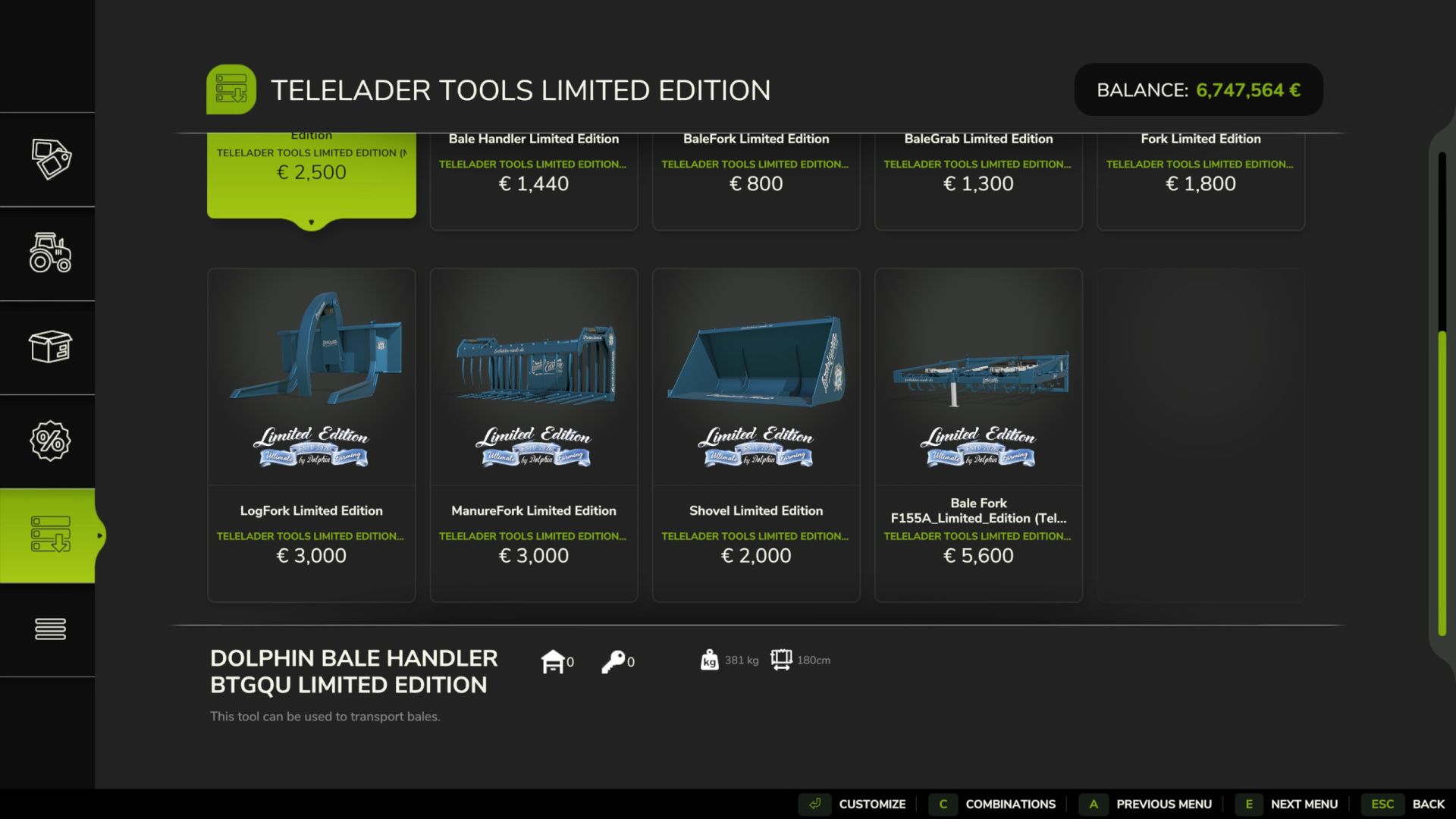 Telehandler Tools Limited Edition