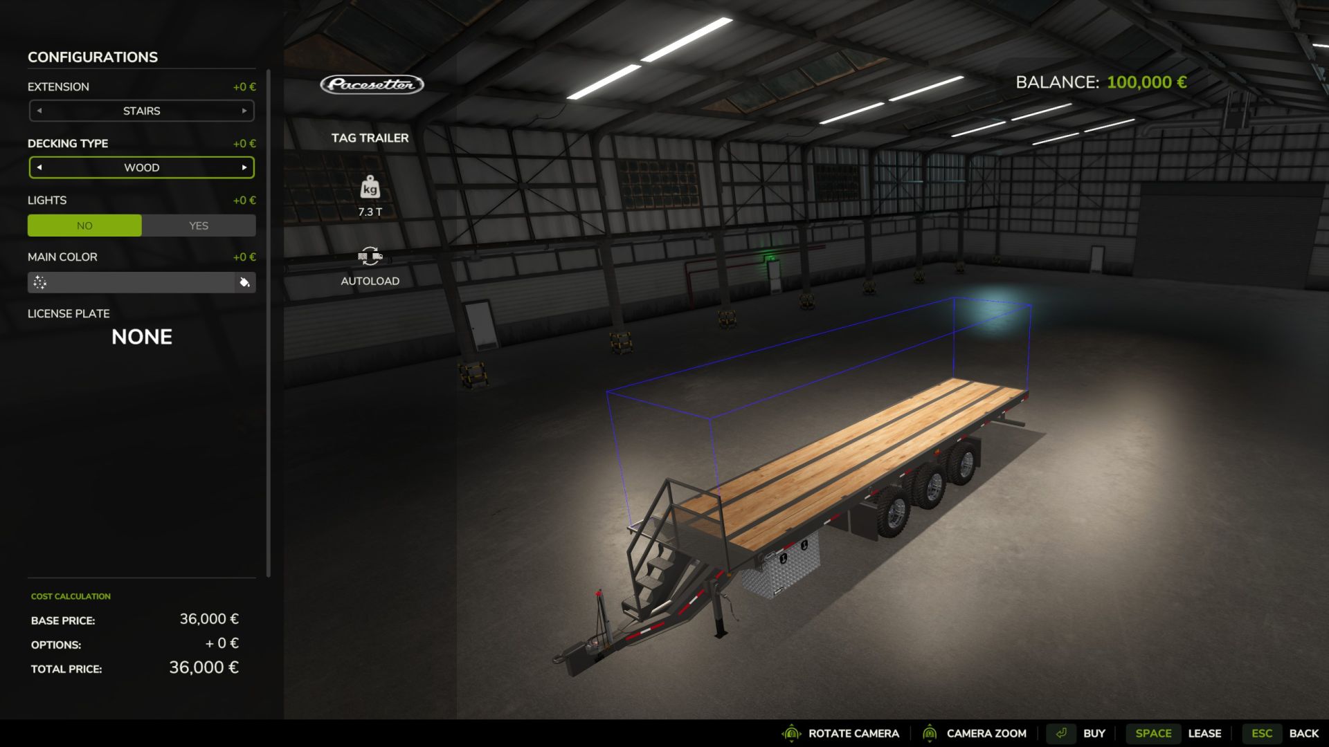 TL25 Pacesetter flatbed trailer