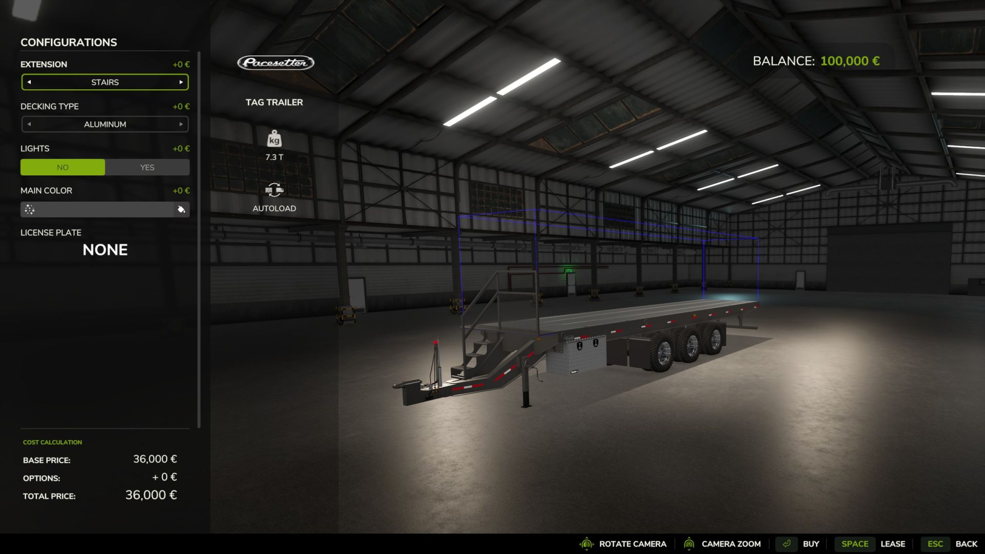 TL25 Pacesetter flatbed trailer
