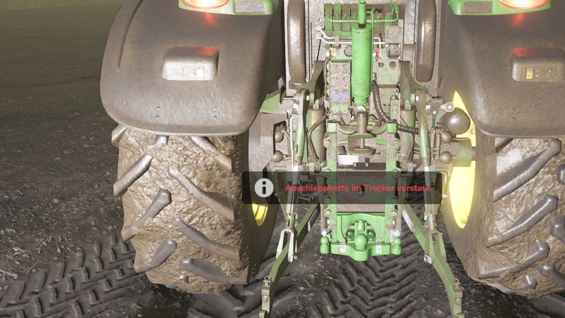 Tow chain with tractor storage