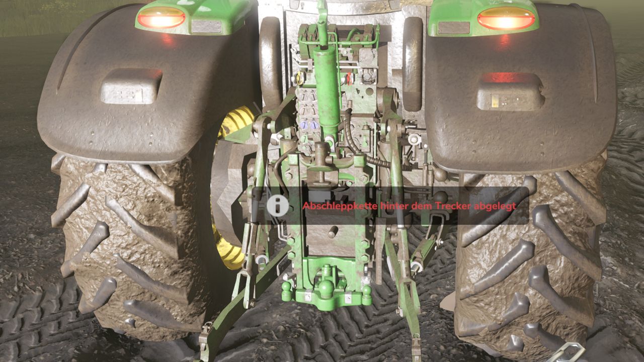 Tow chain with tractor storage