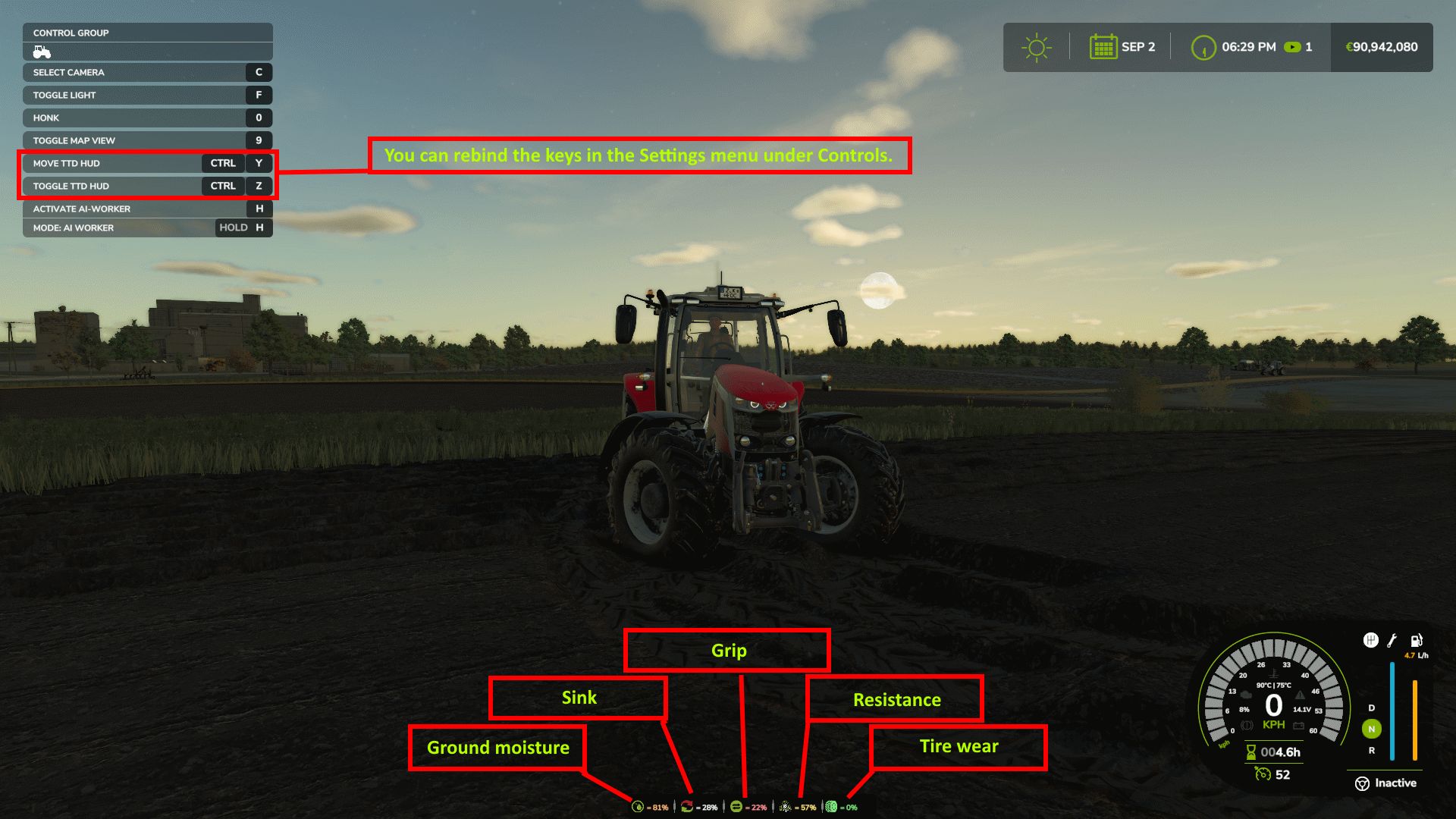 Dynamique du terrain du tracteur