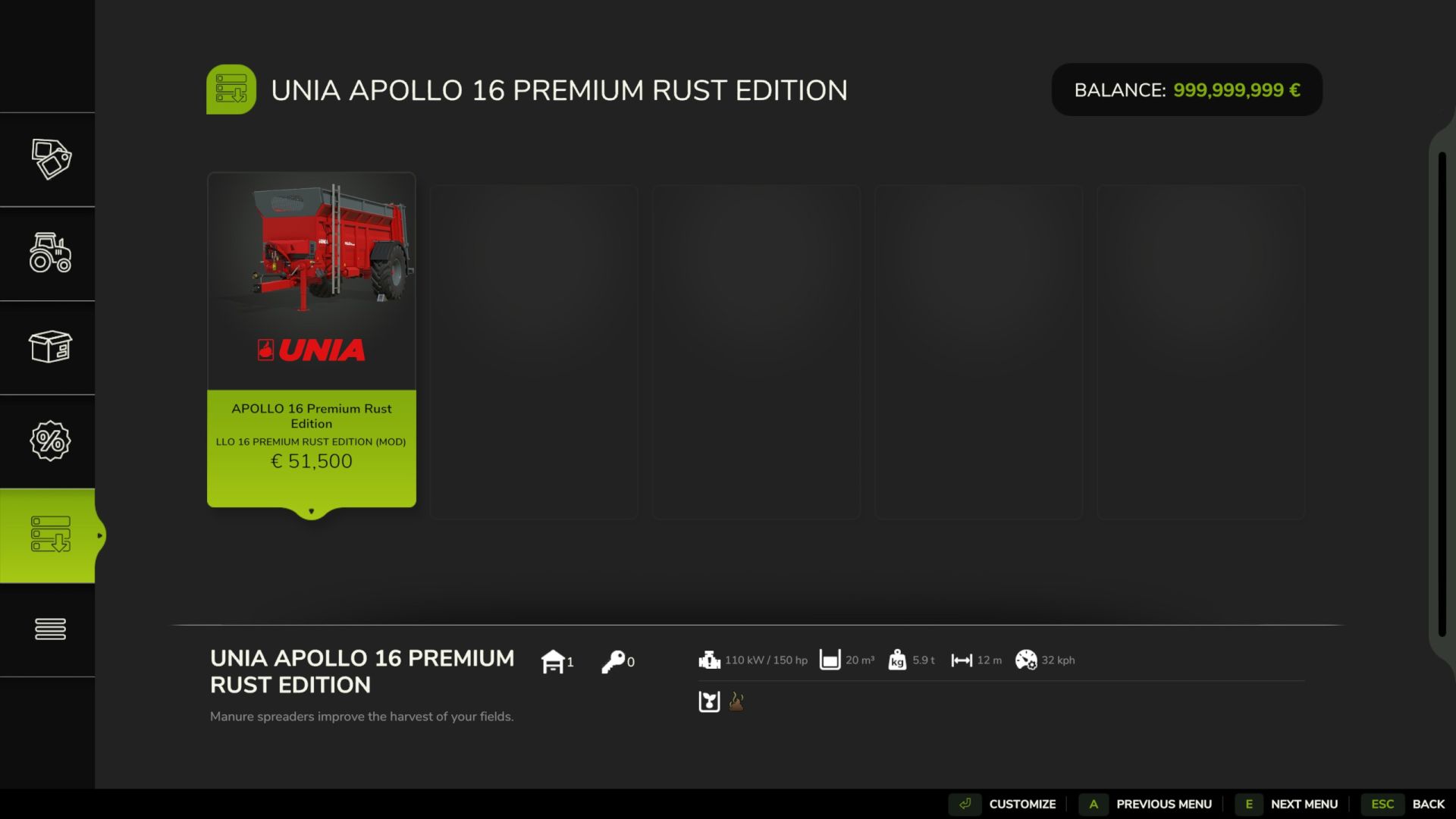 Unia Apollo 16 Premium Rust Edition