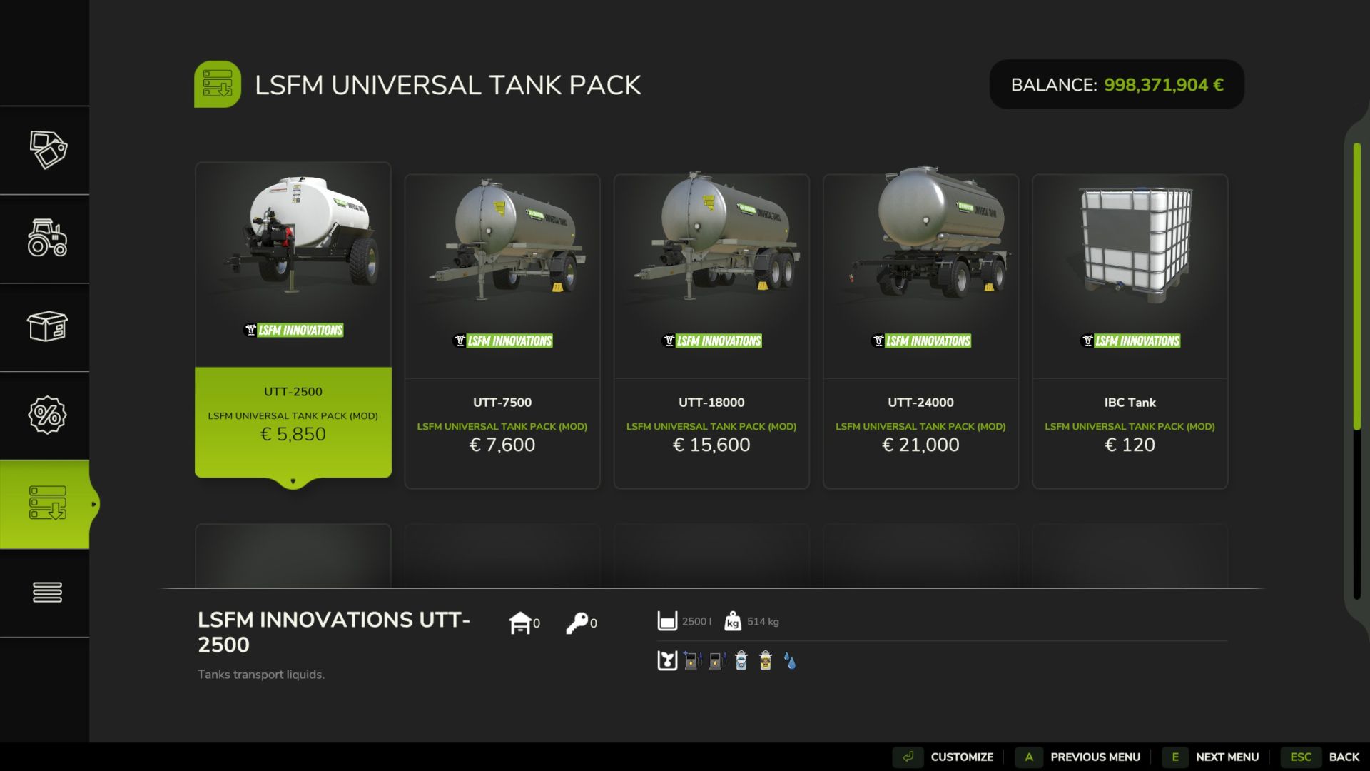 Universal Tank Pack by TWFT