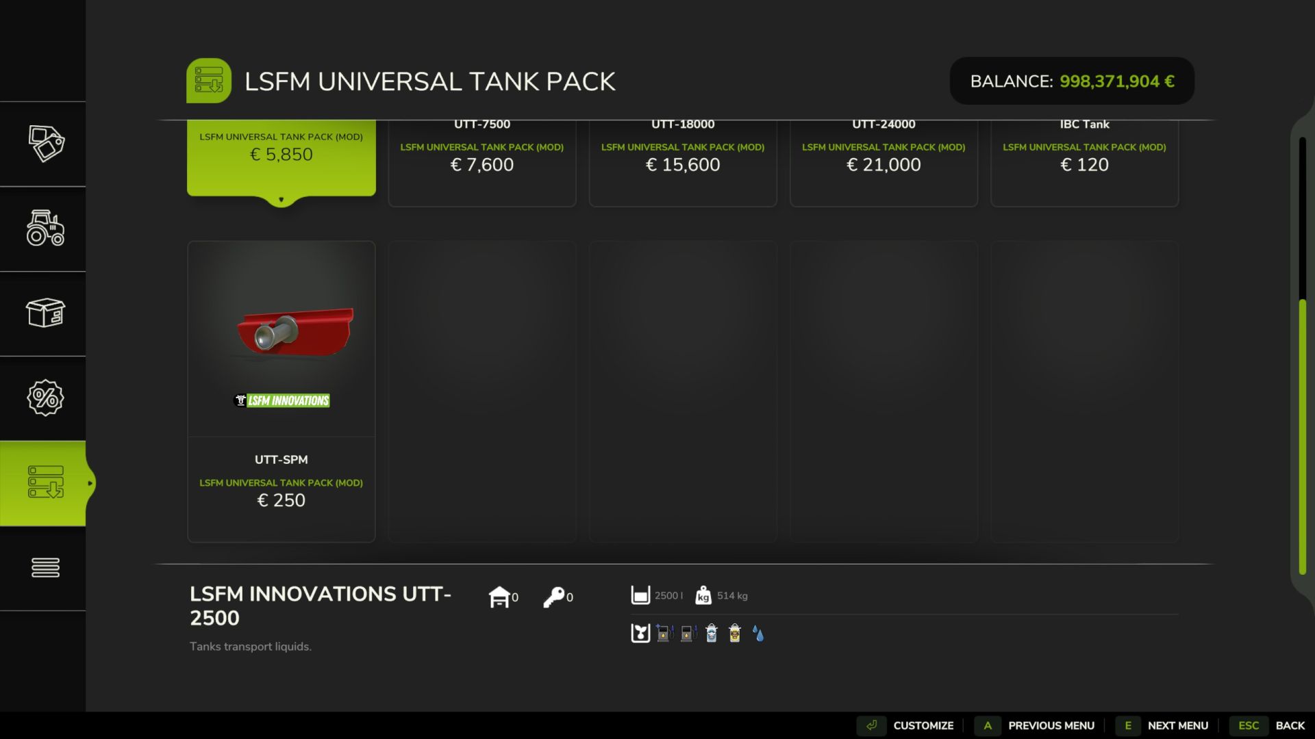 Universal Tank Pack by TWFT
