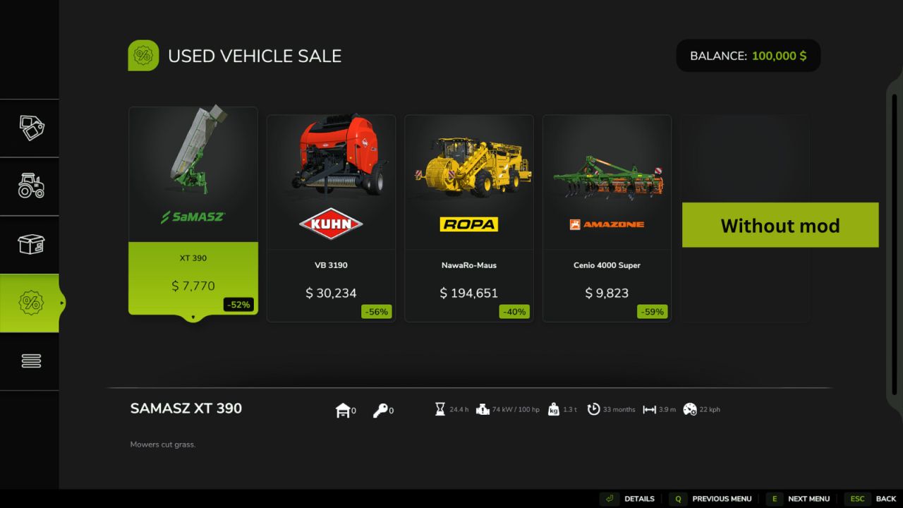 Used Sales Time Left