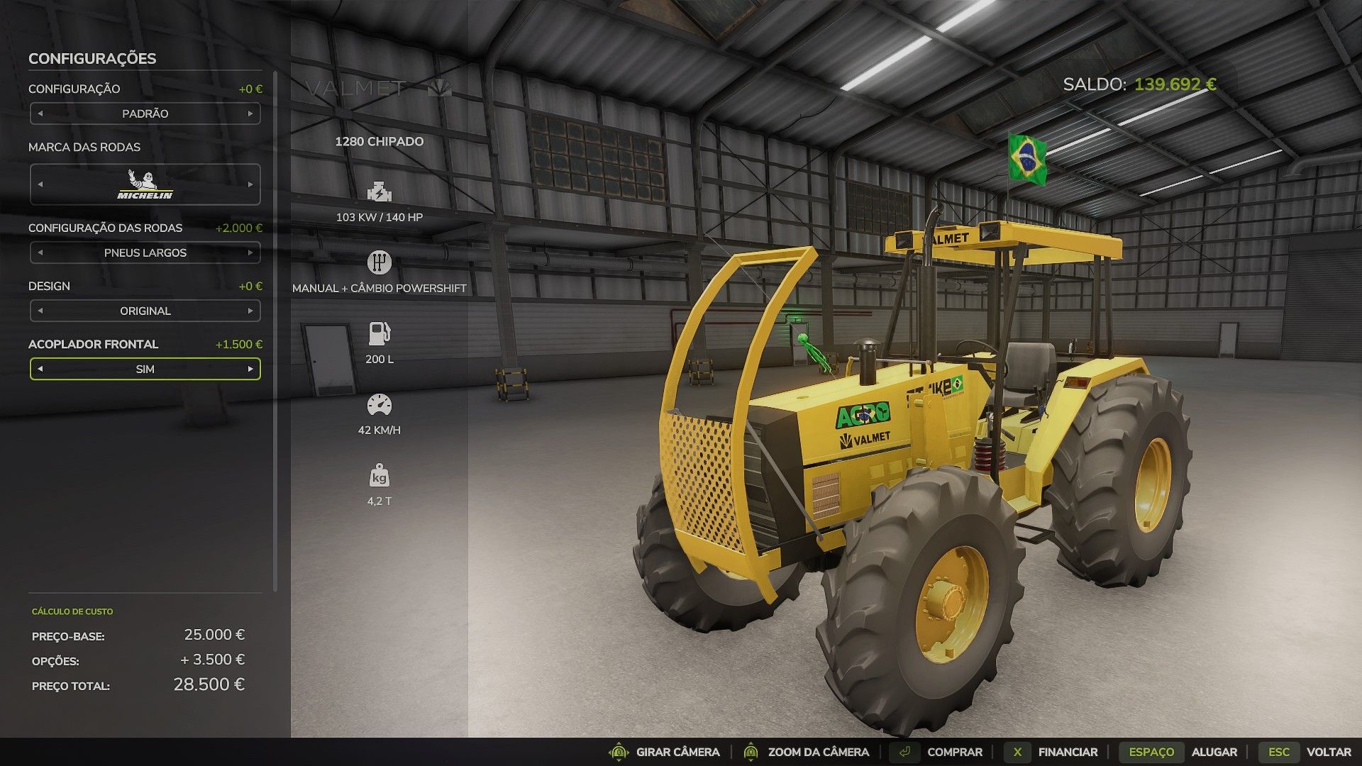 Valmet 1280/1580 chipado