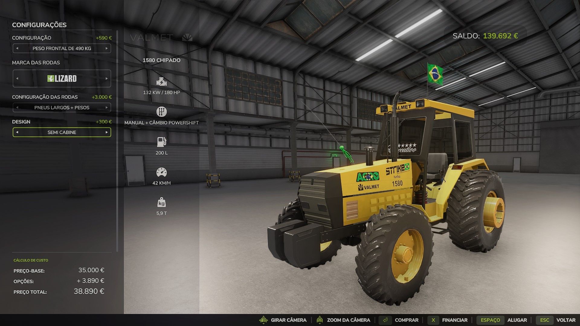 Valmet 1280/1580 chipado
